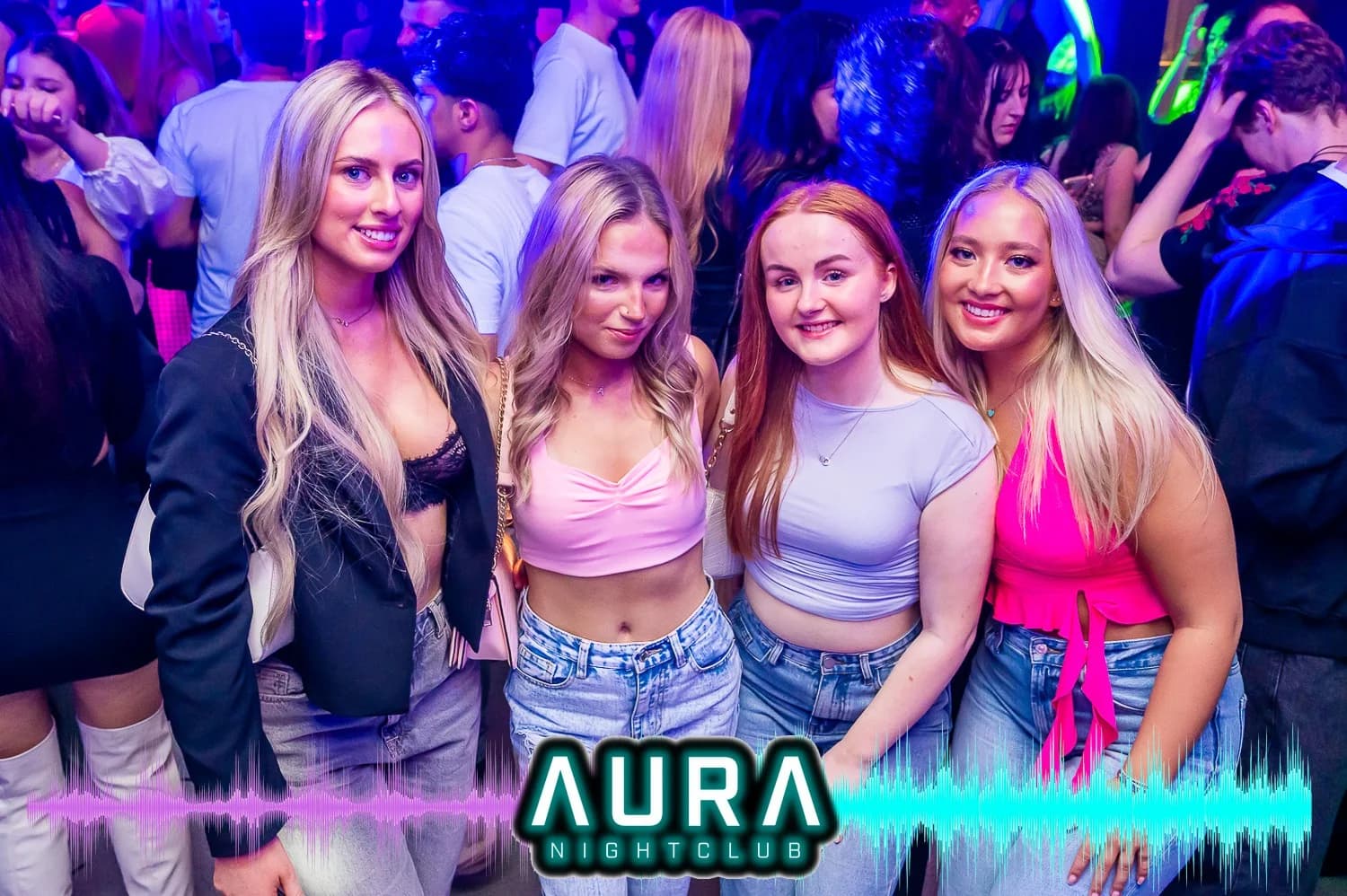 Girls night out celebrating at Aura